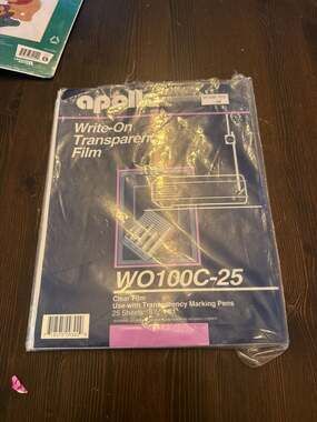 Apollo Write-On Transparency Film Clear WO100C-25 8.5x11 17 Sheets open package